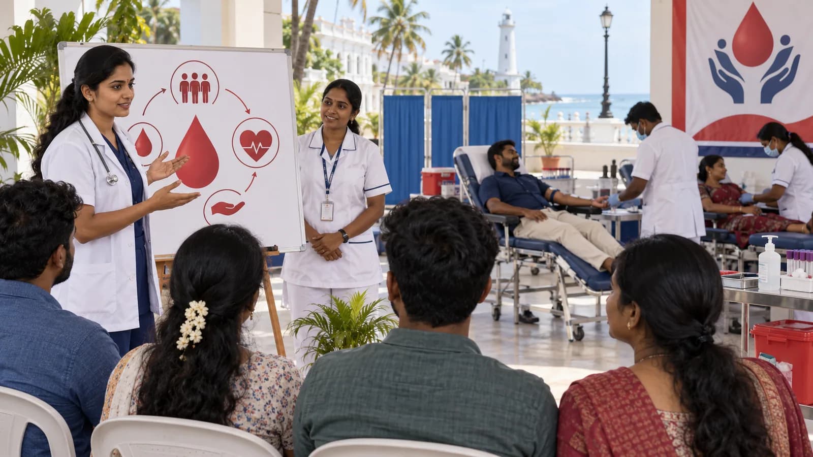Illustrative health-awareness event with qualified providers