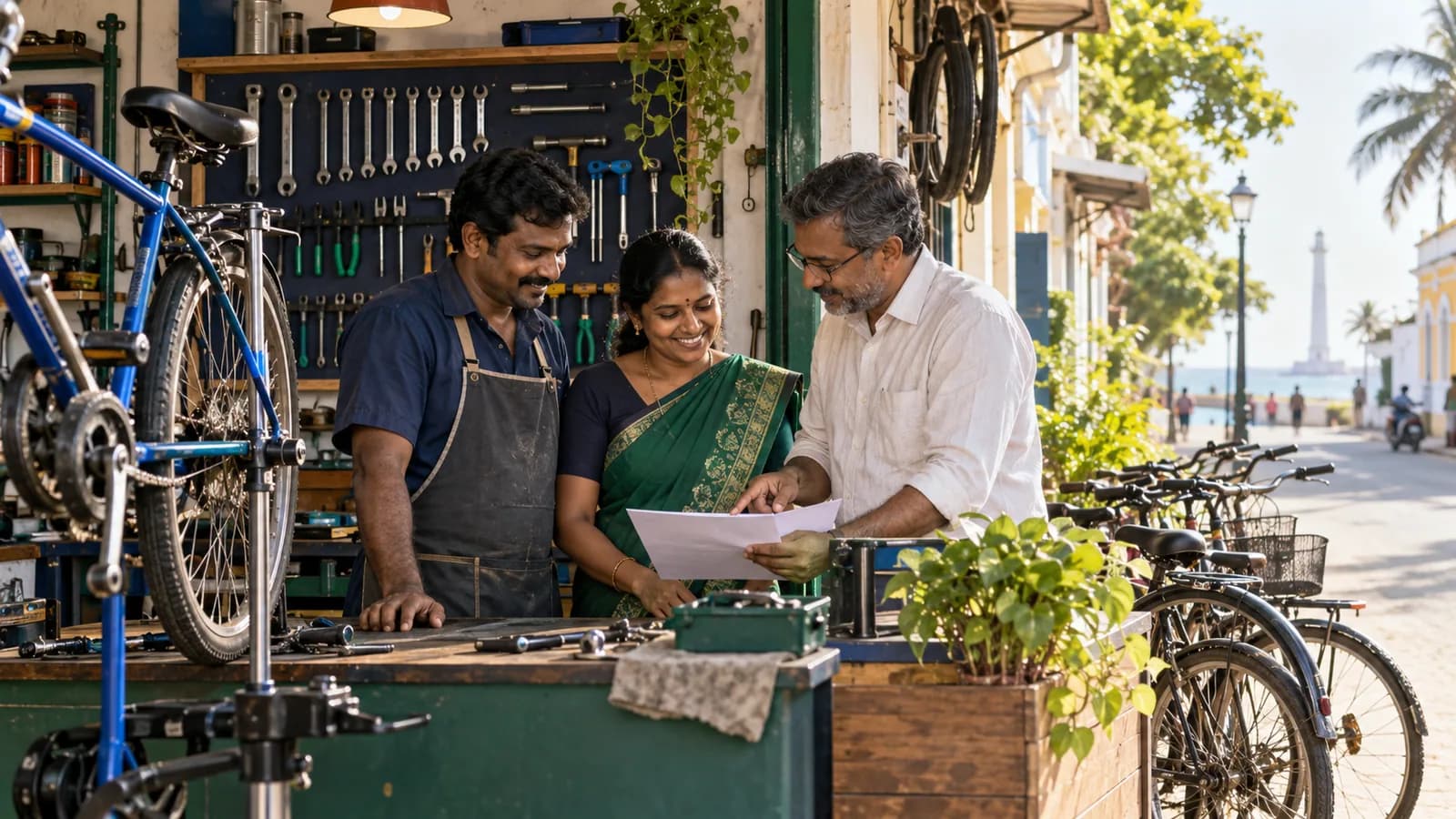 Illustrative family restarting a small livelihood