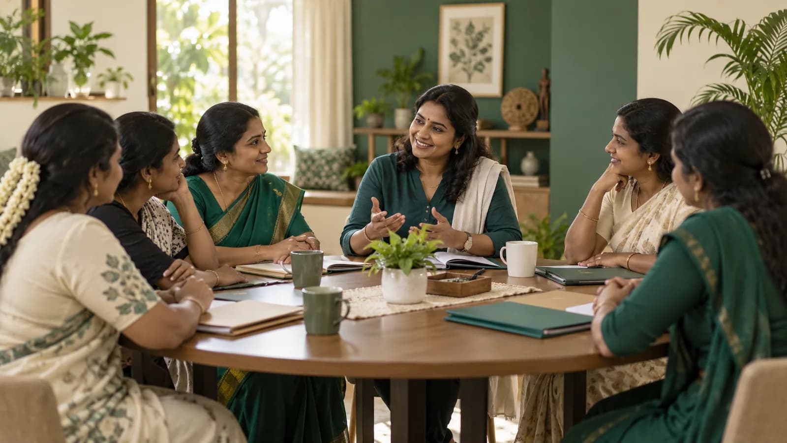 Illustrative supportive meeting among women
